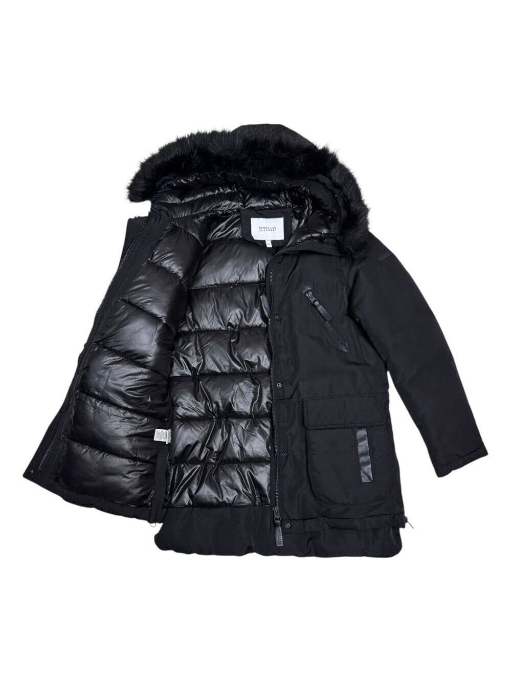 DEREK LAM 10 CROSBY Faux Fur Luxury Designer Winter Puffer Parka Coat Womens M - Picture 5 of 9